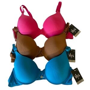Women's Intimates Bra Set - Pink, Brown, and Blue